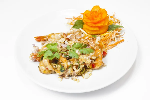 Gebratener Reis in Thailand mit Garnelen — Stockfoto