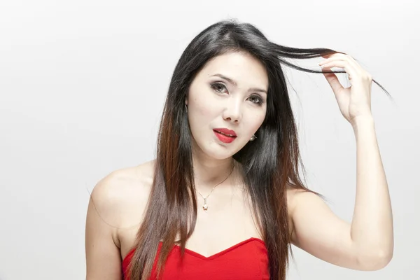 Hermosa cara de joven mujer asiática —  Fotos de Stock