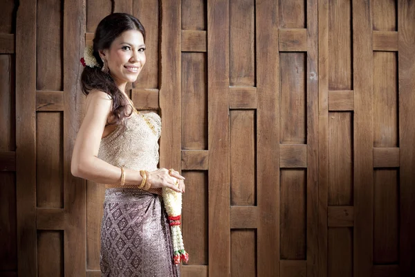 Gorgeous asian woman in thai dress — Stock Photo, Image