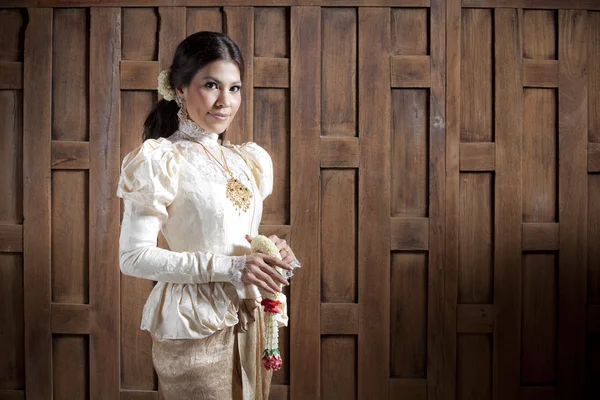 Gorgeous asian woman in thai dress — Stock Photo, Image