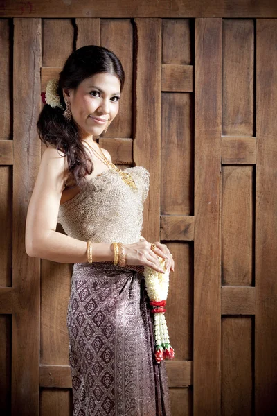 Gorgeous asian woman in thai dress — Stock Photo, Image