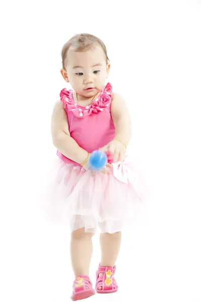 Bébé fille mignonne en vêtements roses — Photo