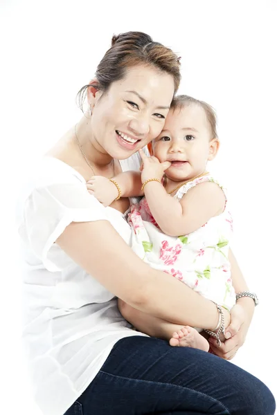 Hermosa bebé y su madre — Foto de Stock