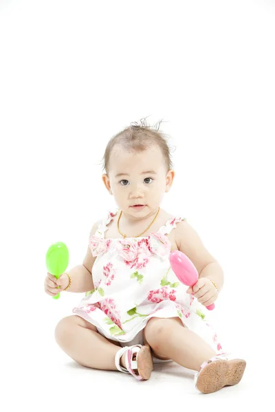 Bonito bebê menina em vestido bonito — Fotografia de Stock