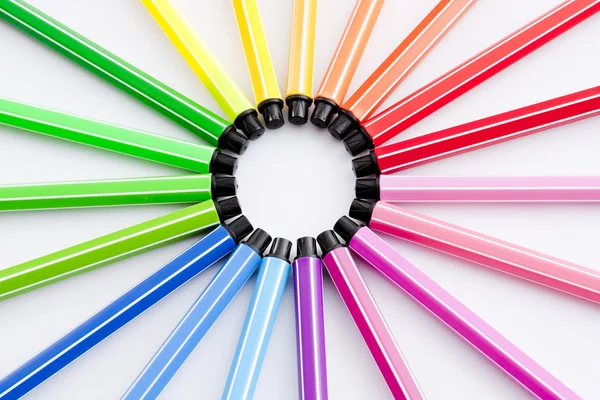 Circle of Colored Pens — Stock Photo, Image