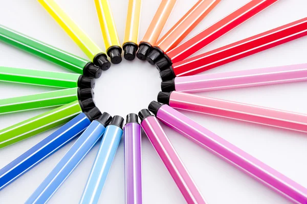 Circle of Colored Pens — Stock Photo, Image