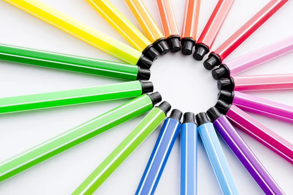 Kreis farbiger Kugelschreiber — Stockfoto