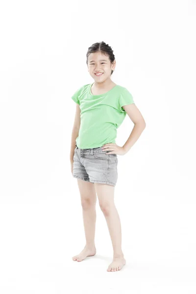 Portrait of pretty happy little asian girl — Stock Photo, Image