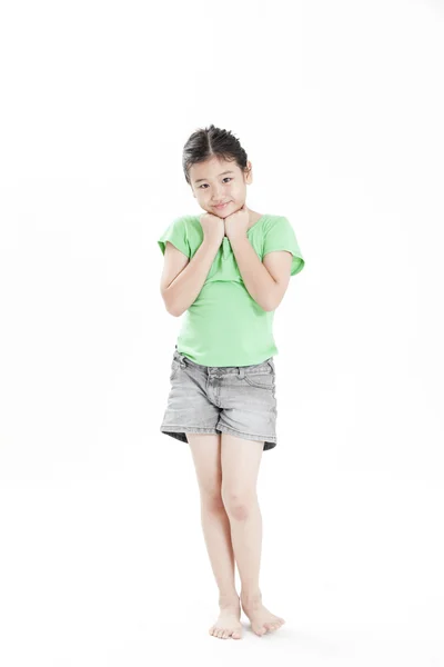 Retrato de menina asiática muito feliz pouco — Fotografia de Stock