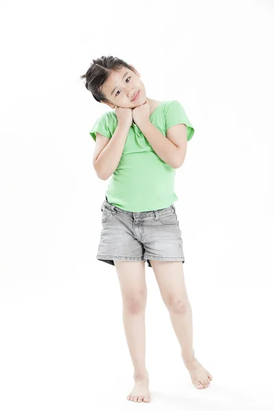 Portret zadowolony dziewczynka Azji — Zdjęcie stockowe