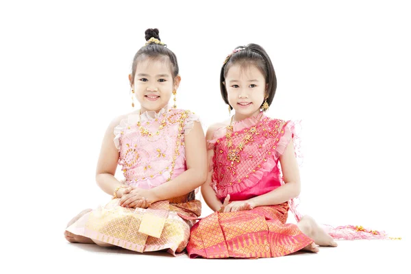 Portrait of sitting smiling Thai girl — Stock Photo, Image