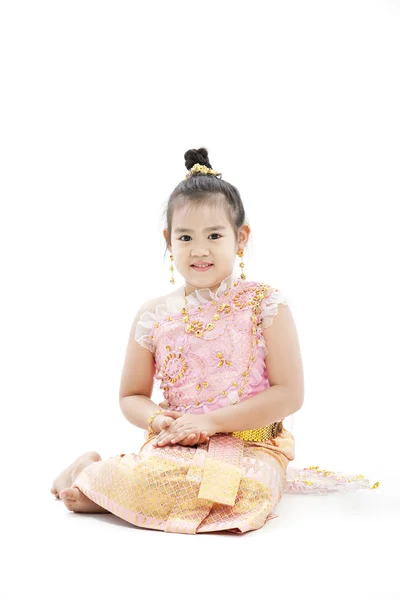 Portrait of sitting adorable Thai girl — Stock Photo, Image