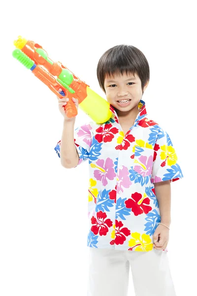 Festival de Songkran (festival del agua) Niño lindo — Foto de Stock