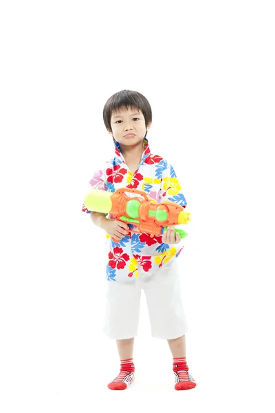 Festival de Songkran (festival del agua) Niño lindo — Foto de Stock