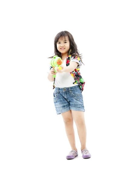 Festival de Songkran (festival del agua) Chica asiática bonita —  Fotos de Stock