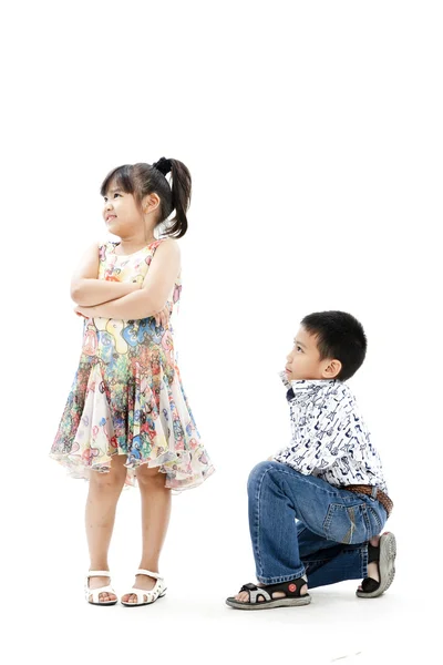 Menina e menino — Fotografia de Stock