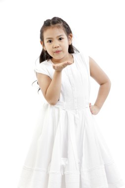 güzel Asyalı kız. Hava öpücük