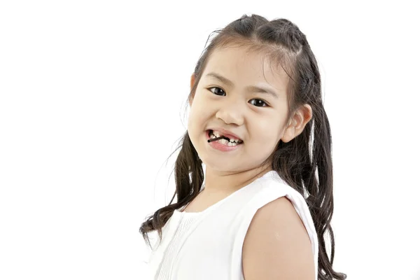 Söt asiatisk tjej och lollipop — Stockfoto