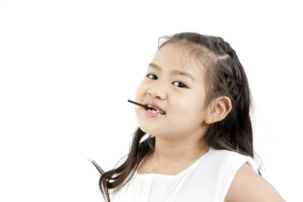 Cute asian girl and lollipop — Stock Photo, Image