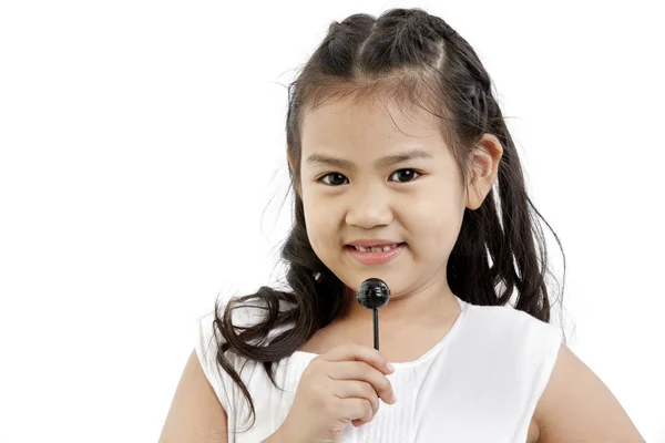 Menina bonita com pirulito — Fotografia de Stock