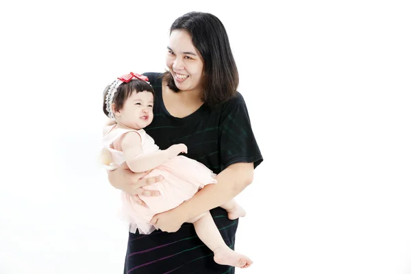 Mother holding sweet baby girl — Stock Photo, Image