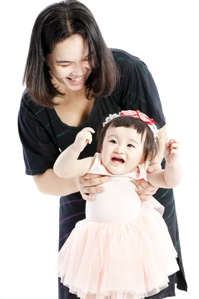 Mother holding sweet baby girl — Stock Photo, Image