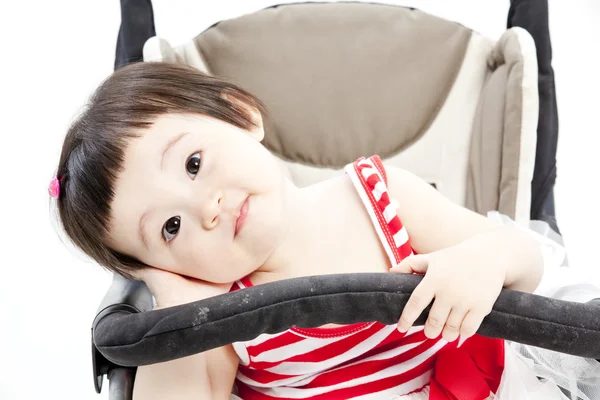 Baby in sitting stroller — Stock Photo, Image