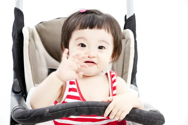 Bebê no carrinho sentado — Fotografia de Stock