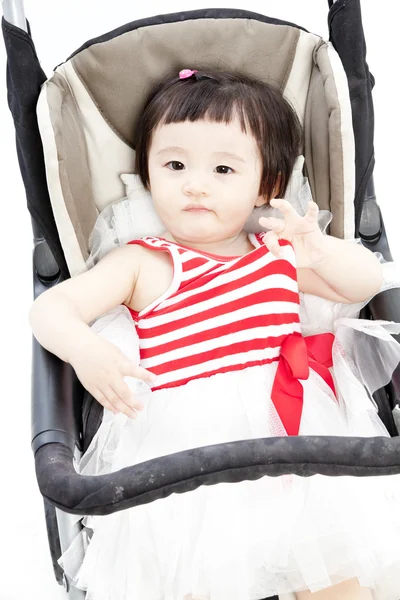 坐在婴儿车中的宝贝 — 图库照片
