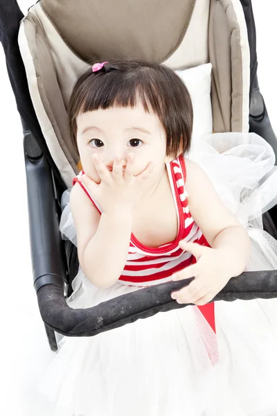 座っているベビーカーの赤ちゃん — ストック写真