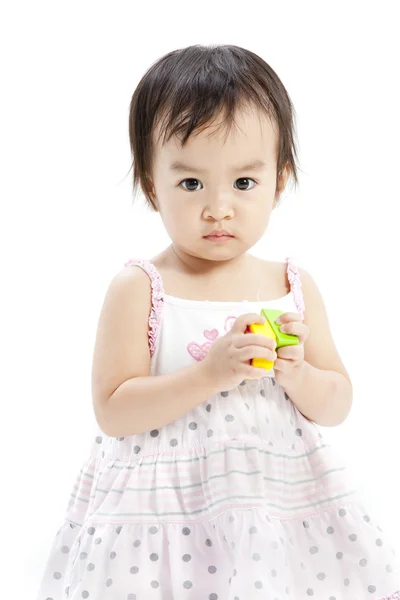 Funny little girl playing — Stock Photo, Image