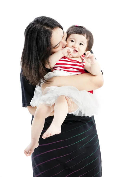 Madre sosteniendo dulce bebé niña — Foto de Stock