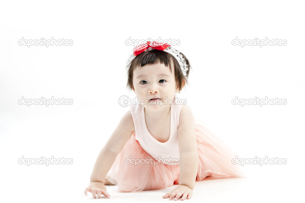Asian baby one month anniversary