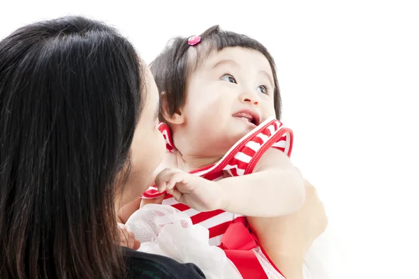 Annesi holding tatlı bebek kız — Stok fotoğraf