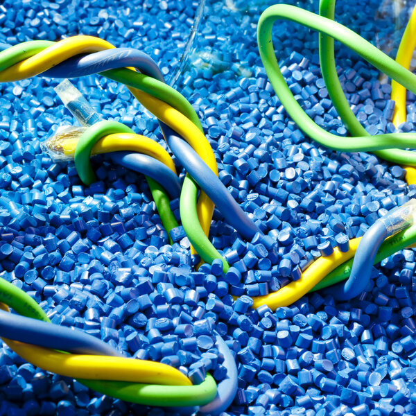 Industrial plastic granules background