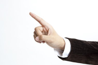 Businessman hand pointing