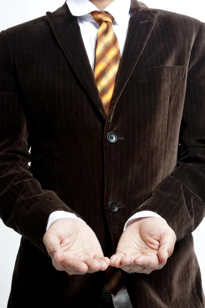 Businessman asking for money. hand symbol — Stock Photo, Image