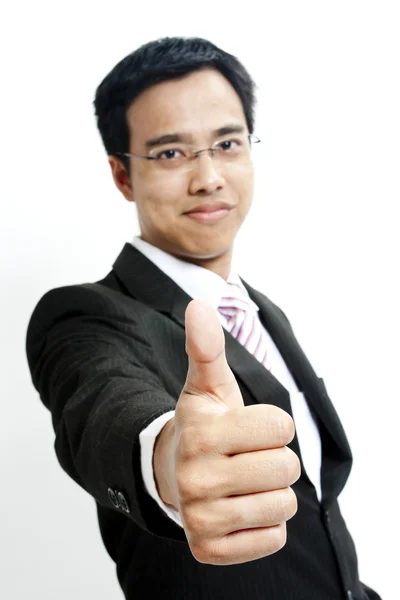 Handsome guy showing goodluck sign — Stock Photo, Image