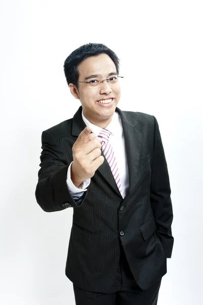 Young business man pointing to you — Stock Photo, Image