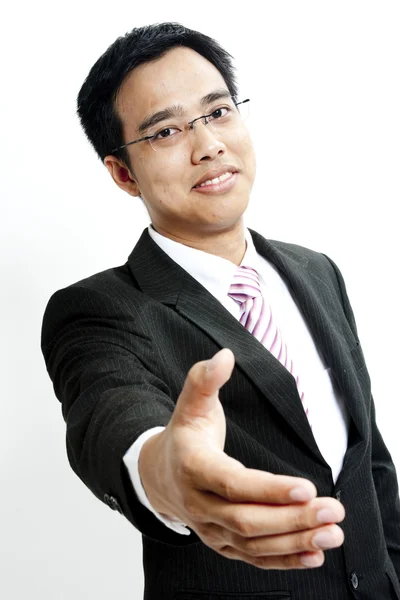 View of businessman extending hand to shake — Stock Photo, Image