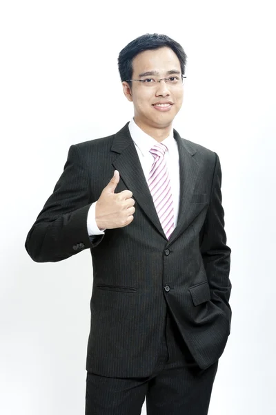 Handsome guy showing goodluck sign — Stock Photo, Image