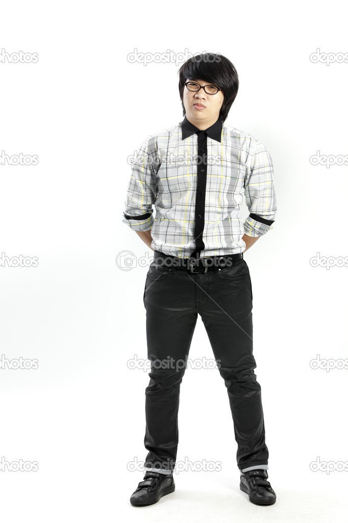 Asian Man wearing casual outfit isolated on white background