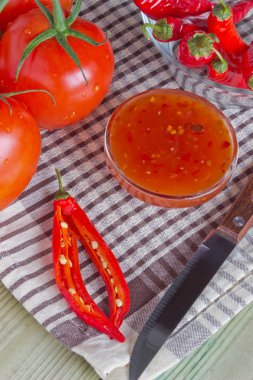 domates, biber ve sos
