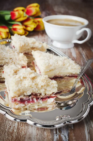 Tårta med tranbär sylt — Stockfoto