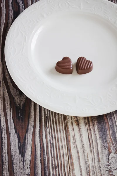 两个巧克力心 — 图库照片