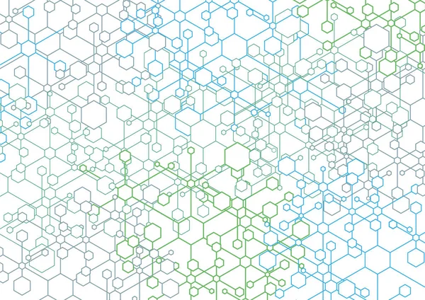 多色の線と形多角形の分子メッシュです — ストックベクタ