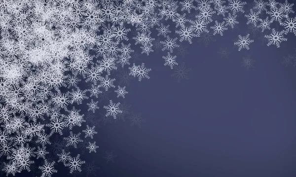 Голубой Фон Белыми Снежинками Зимний Узор — стоковое фото
