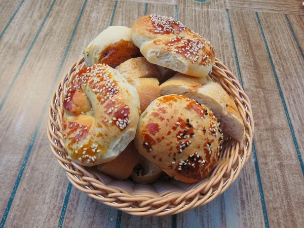 Basket with pastries — Stock Photo, Image