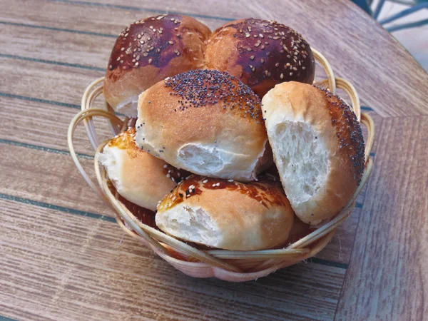 Buns in a basket — Stock Photo, Image