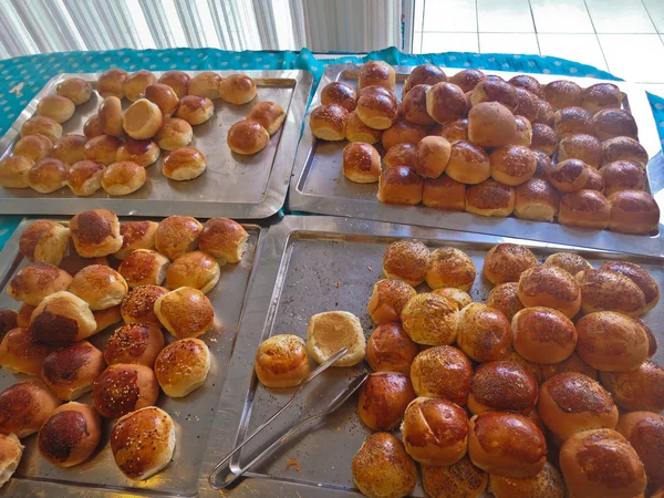 Sesame buns on the timing — Stock Photo, Image